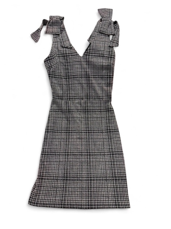 Aqua Dresses & Skirts - Aqua Sleeveless Black & White Houndstooth Tie-Shoulder Dress Sz S